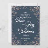 金ゴールドエレガントスノーフレークスピースジョーネイビーブルー シーズンカード (正面)