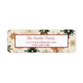 金ゴールドエレガントスノーフレークスホリデーウィンターリターン ラベル (正面)