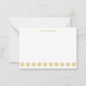 金ゴールドエレガントスノーフレークパーソナライズされたノートカード ノートカード (正面)