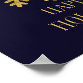 金ゴールドエレガントスノーフレークホリデーポスターサイン ポスター (角)