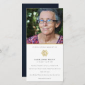 金ゴールドエレガントスノーフレーク写真記念サービスカード サンキューカード (正面/裏面)