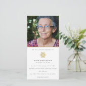 金ゴールドエレガントスノーフレーク写真記念サービスカード サンキューカード (スタンド正面)