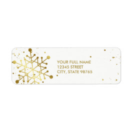 金ゴールドエレガントスノーフレーク差出人住所ラベル ラベル