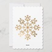 金ゴールドエレガントスノーフレーク・クリスマス シーズンカード (裏面)