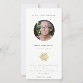 金ゴールドエレガントスノーフレーク・サークル写真追悼碑 サンキューカード