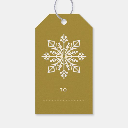 金ゴールドエレガントスノーフレーク・メリークリスマス ギフトタグ (裏面)