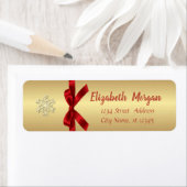 金ゴールドエレガントスノーフレーク、レッドボウ ラベル (インサイチュ)