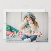 金ゴールドエレガントスノーフレークHappy Holidays写真 (正面)