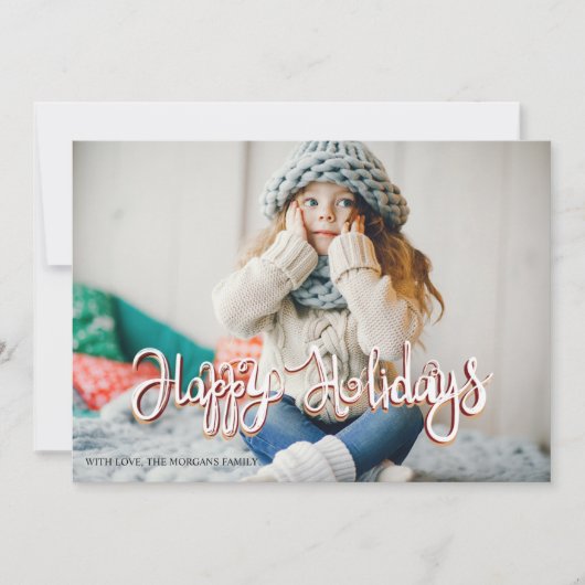 金ゴールドエレガントスノーフレークHappy Holidays写真 (正面)