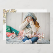 金ゴールドエレガントスノーフレークHappy Holidays写真 (正面/裏面)