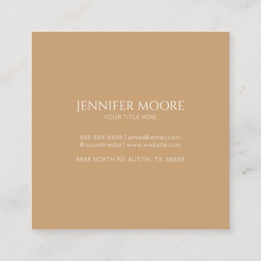 金ゴールドエレガントスパークリディスコボールカスタム スクエア名刺 (裏面)