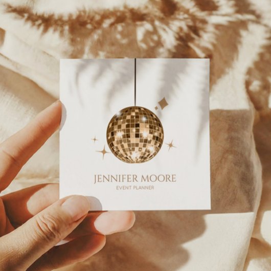 金ゴールドエレガントスパークリディスコボールカスタム スクエア名刺