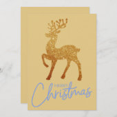 金ゴールドエレガントスパークルトナディアメリークリスマス シーズンカード (正面/裏面)