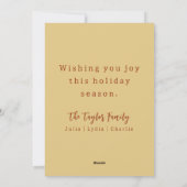 金ゴールドエレガントスパークルトナディアメリークリスマス シーズンカード (裏面)
