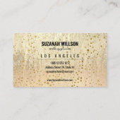 金ゴールドエレガントスプラッシュ付き絵を描バックグラウンド 名刺 (裏面)