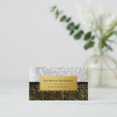 金ゴールドエレガントスペックと《写真》ぼけ味 名刺 (スタンド正面)