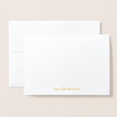 金ゴールドエレガントスメリークリスマスと明るいモノグラム 箔カード (封筒付き正面)