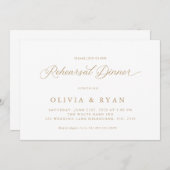 金ゴールドエレガントスモダンクリック 招待状 (正面/裏面)