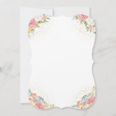 金ゴールドエレガントスワンプリンセスピンクフローラベビーシャワー 招待状 (裏面)