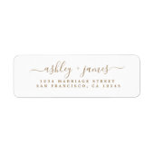 金ゴールドエレガントス結婚クリプトの差出人住所 ラベル (正面)