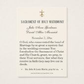 金ゴールドエレガントセントゼリー&ルイ・マーチン結婚ズ・カード (裏面)