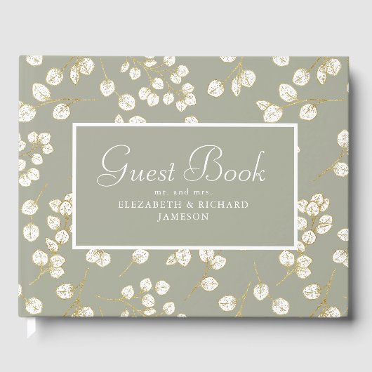 金ゴールドエレガントセージ緑のユーカリ離れス ゲストブック (正面)