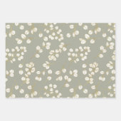 金ゴールドエレガントセージ緑のユーカリ離れス ラッピングペーパーシート (正面3)