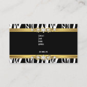 金ゴールドエレガントゼブラ白黒シルバー華美 名刺 (裏面)