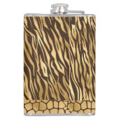 金ゴールドエレガントタイガーキレーフシックかわいらし動物 フラスク (裏面)