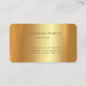 金ゴールドエレガントタイポグラフィスクリプトアーキテクト豪華 名刺 (裏面)