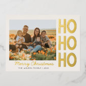 金ゴールドエレガントタイポグラフィ写真メリークリスマスカード 箔招待状ポストカード (正面)