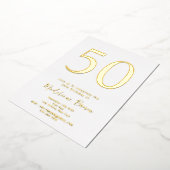 金ゴールドエレガントタイポグラフィ50誕生日 箔招待状 (回転した状態)