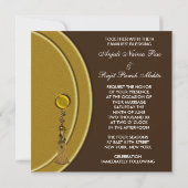 金ゴールドエレガントタッセルインディアン結婚ズ 招待状 (裏面)