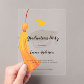 金ゴールドエレガントタッセル2025年卒業パーティーのクラス アクリル招待状 (インサイチュ (ポータブル))