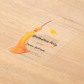 金ゴールドエレガントタッセル2025年卒業パーティーのクラス アクリル招待状 (レイダウン)