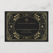 金ゴールドエレガントタロットカードウェディングRSVP エンクロージャーカード (正面)