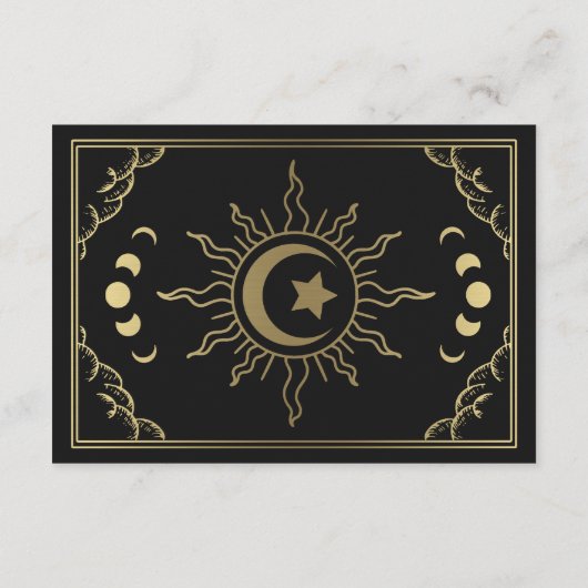 金ゴールドエレガントタロットカードウェディングRSVP エンクロージャーカード (裏面)