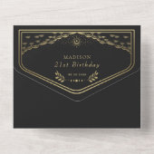 金ゴールドエレガントタロットカード誕生日 オールインワン招待状 (裏面)