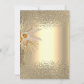 金ゴールドエレガントダイアモンズボホフラワーズブライダルシャワー 招待状 (裏面)