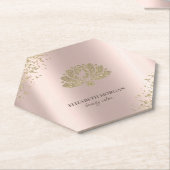 金ゴールドエレガントダイアモンズロータスバラ金ゴールド美しいサロン ペーパーコースター (アングル)