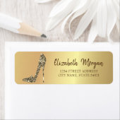 金ゴールドエレガントダイヤモンドハイヒール ラベル (インサイチュ)