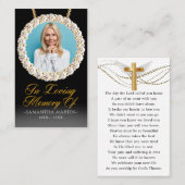 金ゴールドエレガントダイヤモンド写真葬儀祈りの言葉カード 名刺 (正面/裏面)