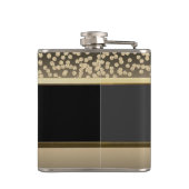 金ゴールドエレガントダイヤモンド、ピンクフラミンゴパーソナライズされた フラスク (裏面)