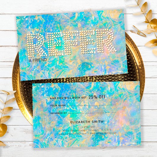 金ゴールドエレガントダイヤモンドOpal Stone参照の参照 名刺