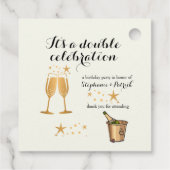 金ゴールドエレガントダブルお祝いジョイント誕生日 フェイバータグ (裏面)