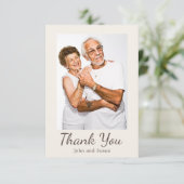 金ゴールドエレガントダマスククリ結婚ーム記念日 サンキューカード (スタンド正面)