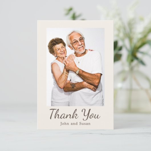 金ゴールドエレガントダマスククリ結婚ーム記念日 サンキューカード (スタンド正面)