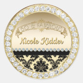金ゴールドエレガントダマスクダイヤモンド50と素晴らしい ラウンドシール (正面)