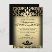 金ゴールドエレガントダマスクバチェロレッテ招待状 招待状 (正面/裏面)