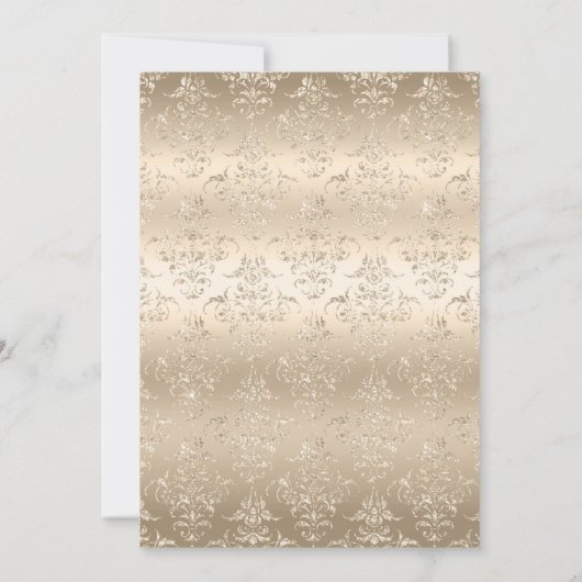 金ゴールドエレガントダマスク40結婚周年記念写真 招待状 (裏面)